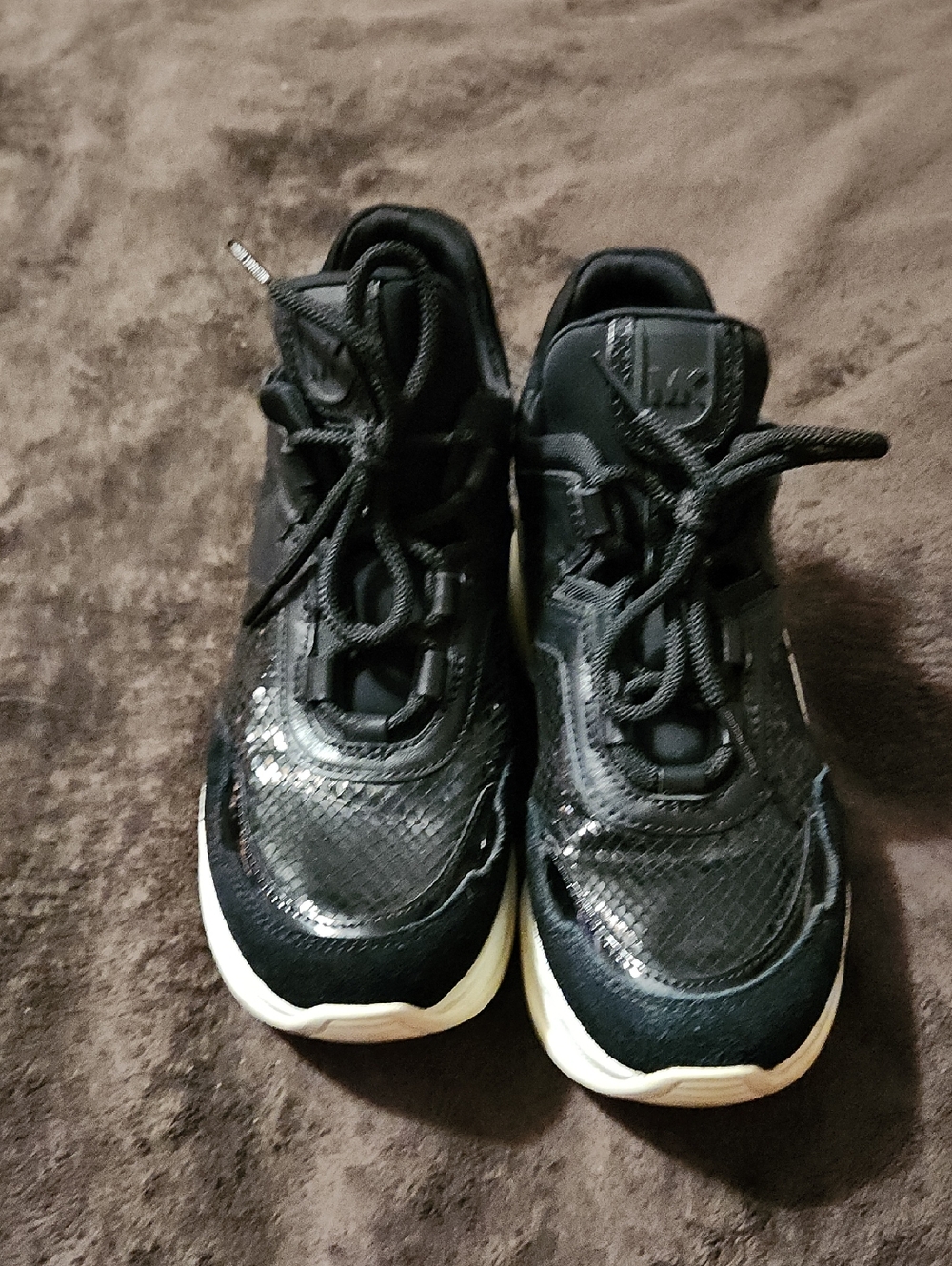 MICHAEL Michael Kors Black Women's Sneakers with White Soles